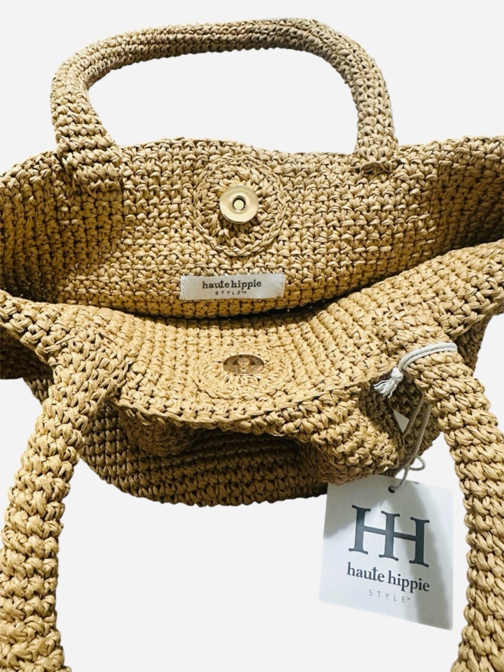 Haute Hippie Natural Woven Ruffle Mini  Tote - Picture 5 of 5